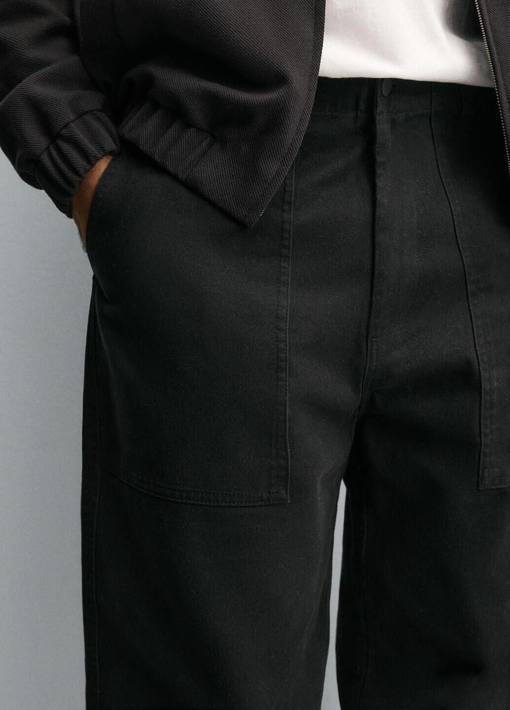 Черные кэжуал демисезонные брюки Zara