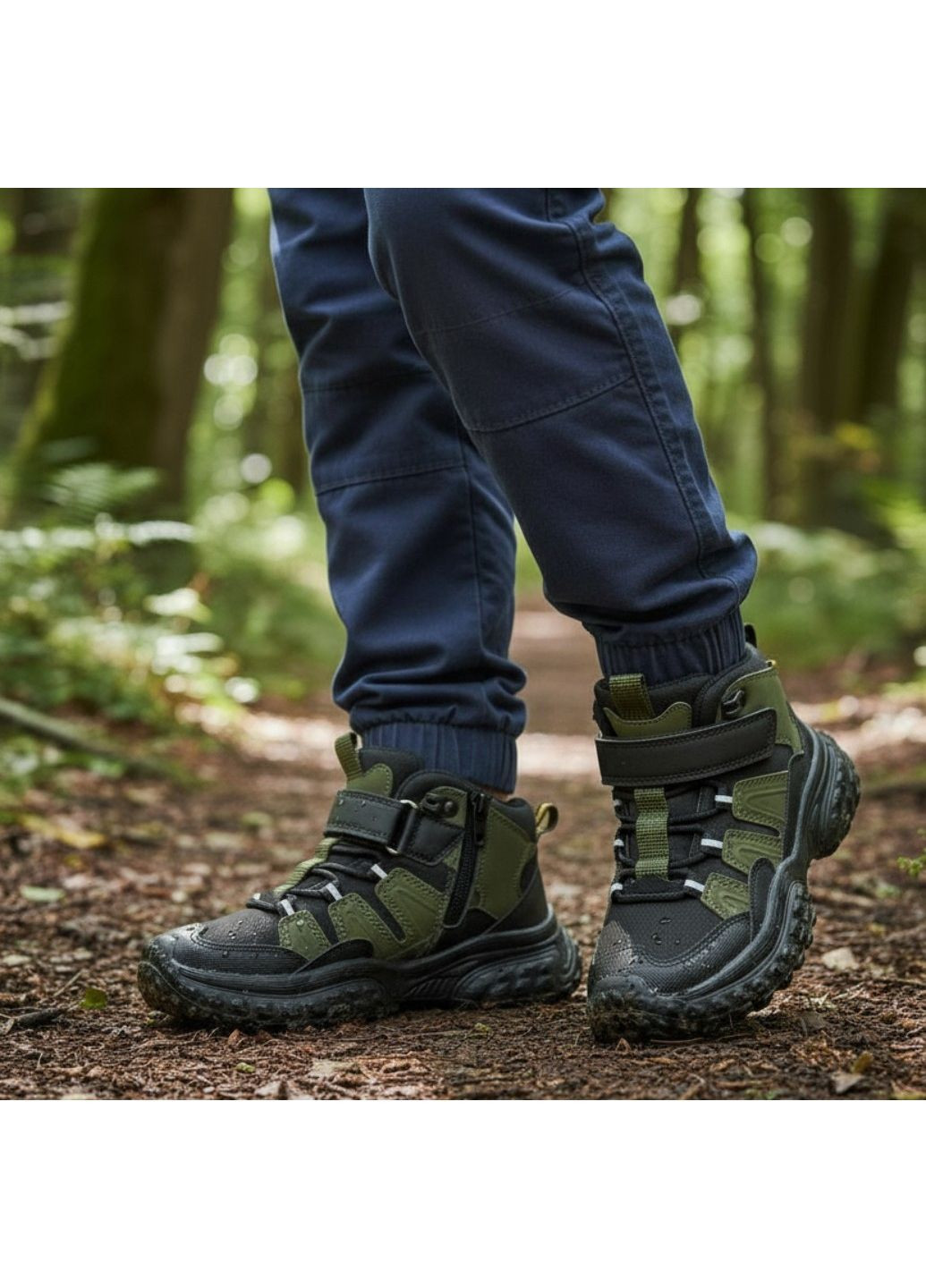 Хаки спортивные, повседневные, кэжуал осенние утепленные демисезонные ботинки, демисезонные хайтопы, утепленные хайтопы на флисе для мальчика клиби Clibee