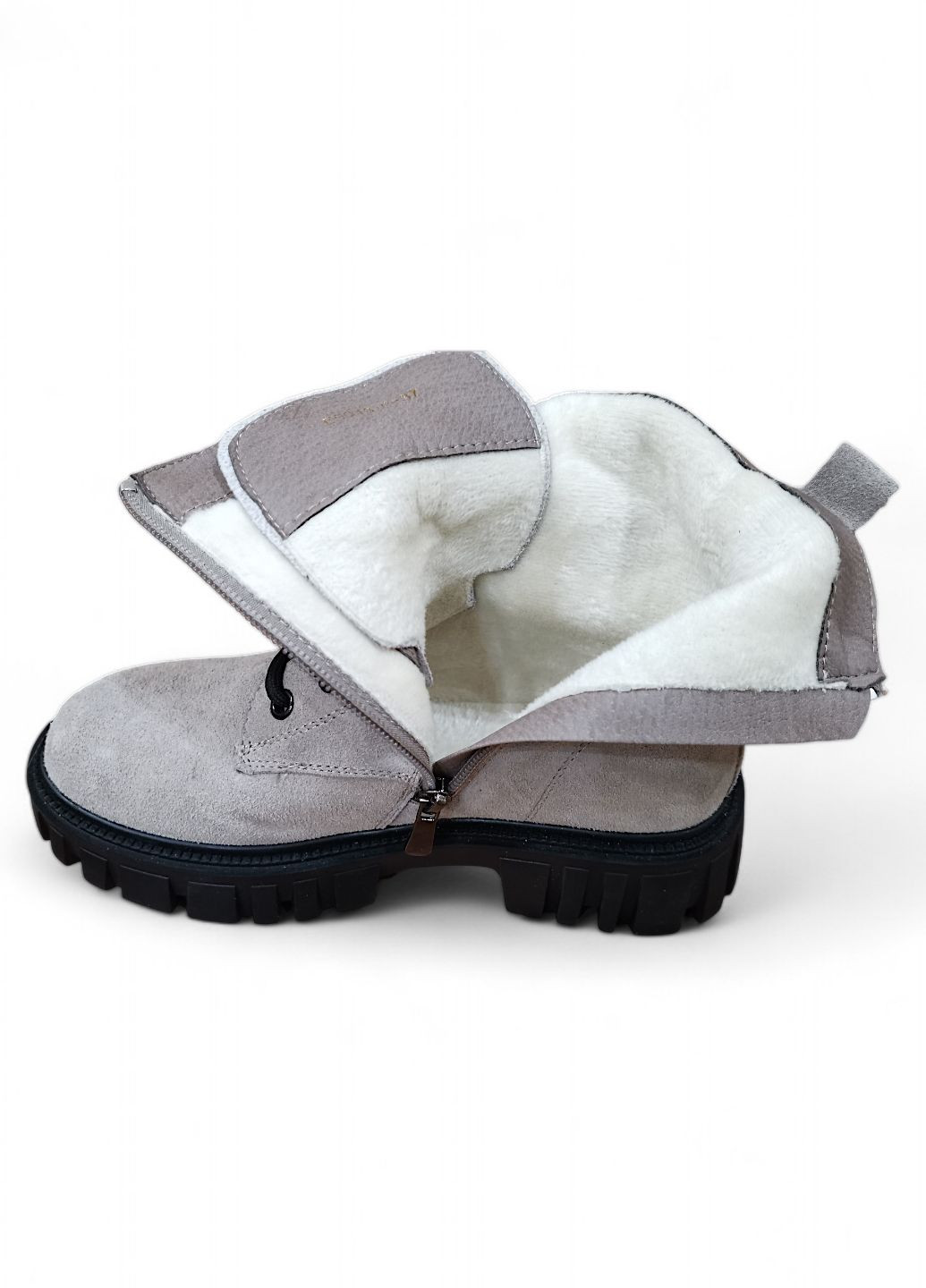 Жіночі замшеві сірі черевики демісезонні (берци) ITTS Берци (301536697)