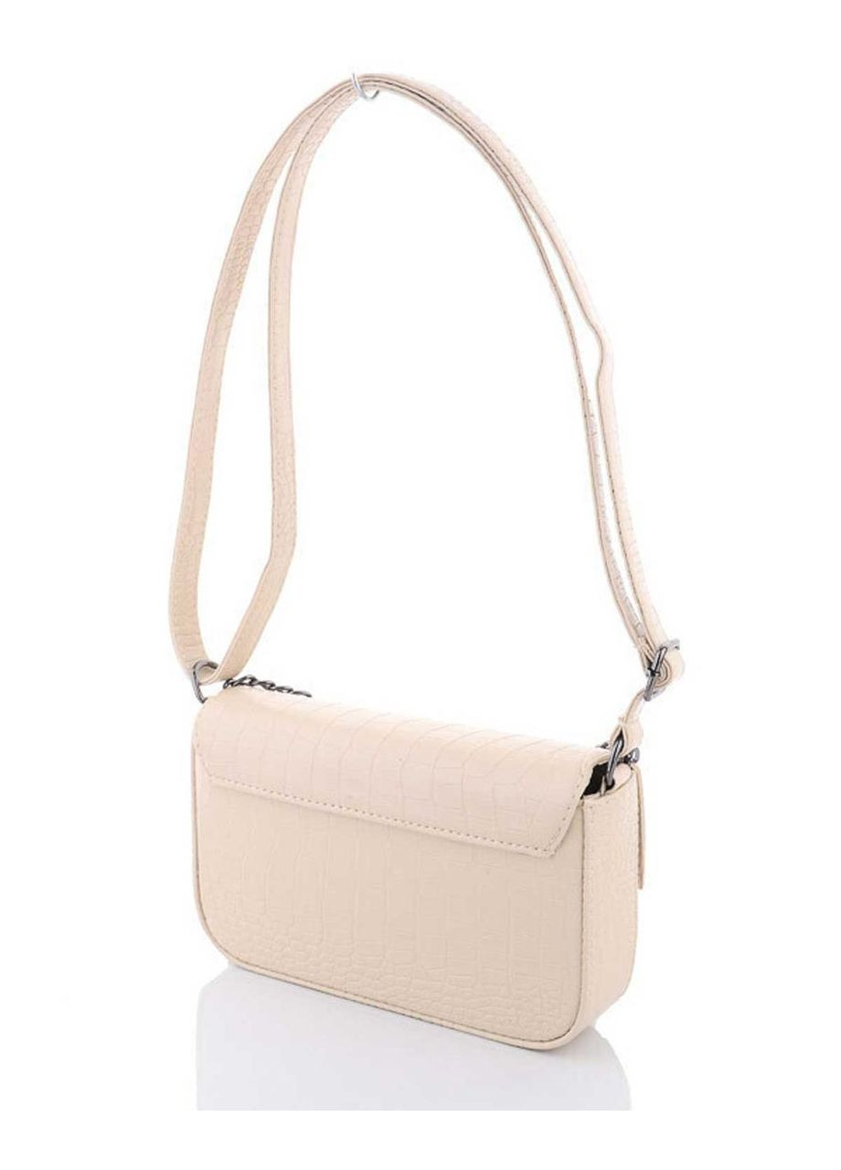 Женская молочная сумка кросс-боди из экокожи под крокодила «Мона» с ремешком и цепочкой WeLassie (298569192)