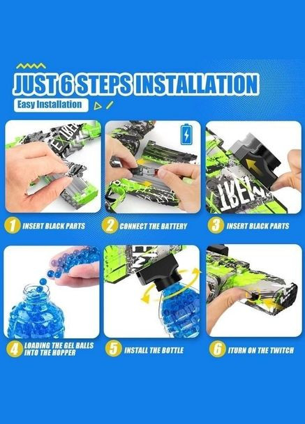 Автомат CZ 08-1 стреляет орбизами, глушитель, от аккумулятора 7.4 V, Цвет (Зелёный) Toy G (301085404)