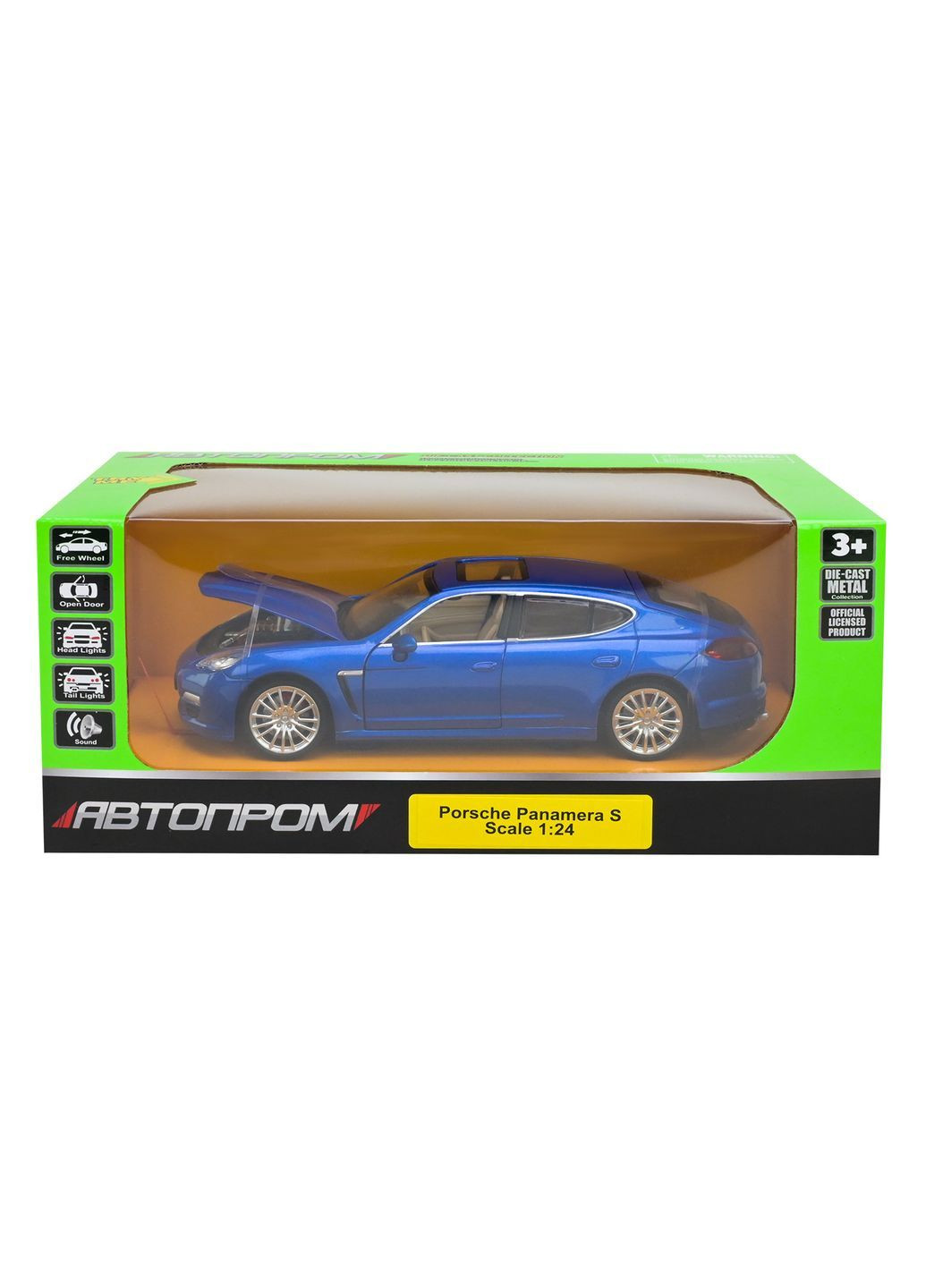 Модель легковой машины Porsche Panamera 1:24 из металла с подсветкой и звуком, в ассортименте - No Brand 68245A (371927482)