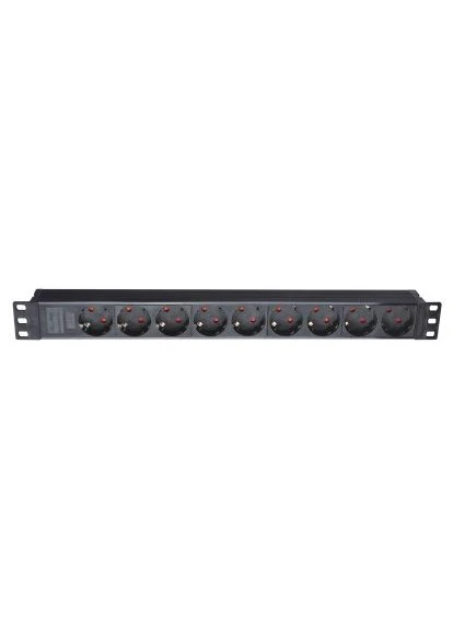 Силовий блок 19" 9 розеток, кабель 1.8м, алюм. корпус PDU 220В, 16А (WT-2261A-GER-9WAY) Eserver (397312432)