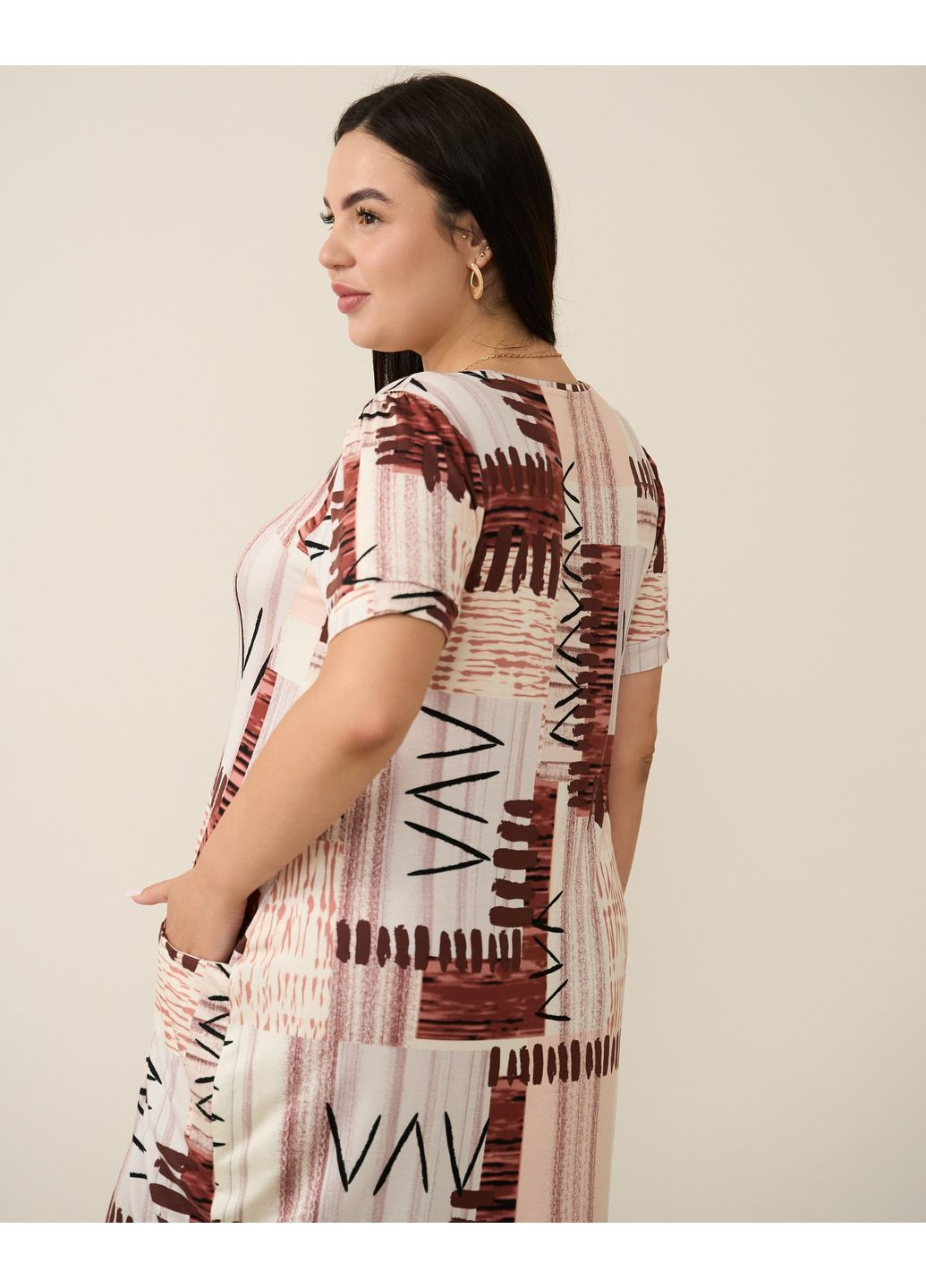 Туніка віскозна з кишенями Plus Size Nicoletta (362218915)