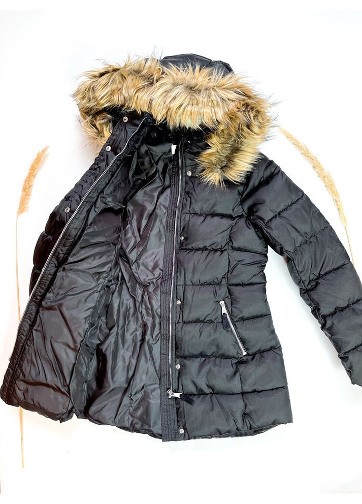 Черная зимняя куртка 152 см черный артикул л643 H&M