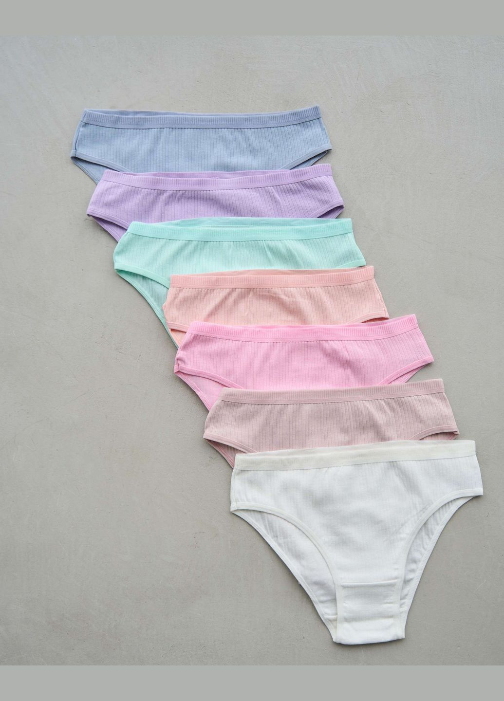 Жіночі трусики тижневки в рубчик – комплект 7 пар Nicoletta (340277077)