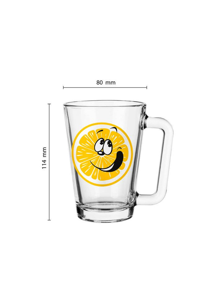 Чашка с лимоном стеклянная прозрачная 250 мл 7167 No Brand (276533722)