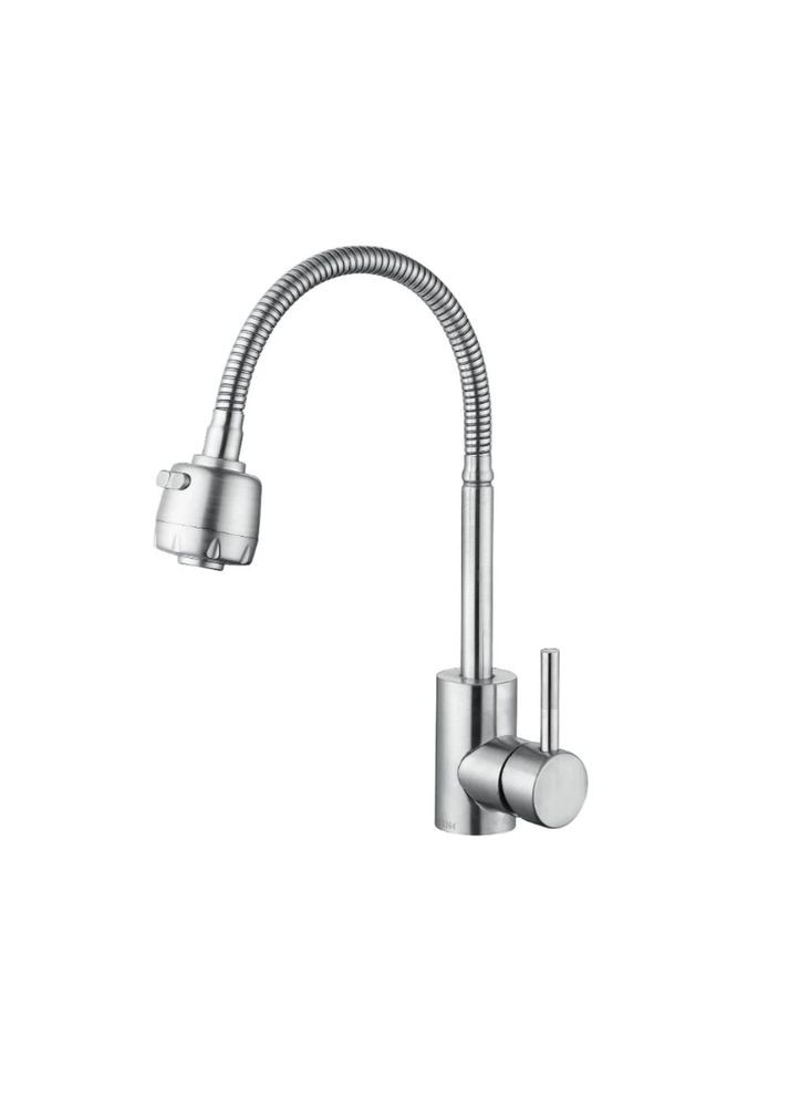 Aria Змішувач для кухні 015F41 з гнучким виливом (k35) Nickel LIDZ (370289992)