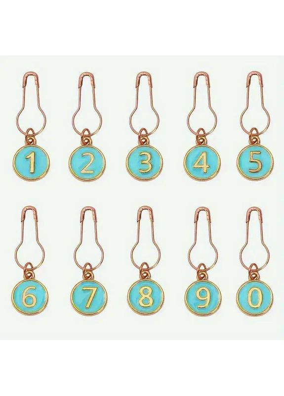 Нумеровані маркери для в'язання 10 шт Блакитні No Brand (371813451)