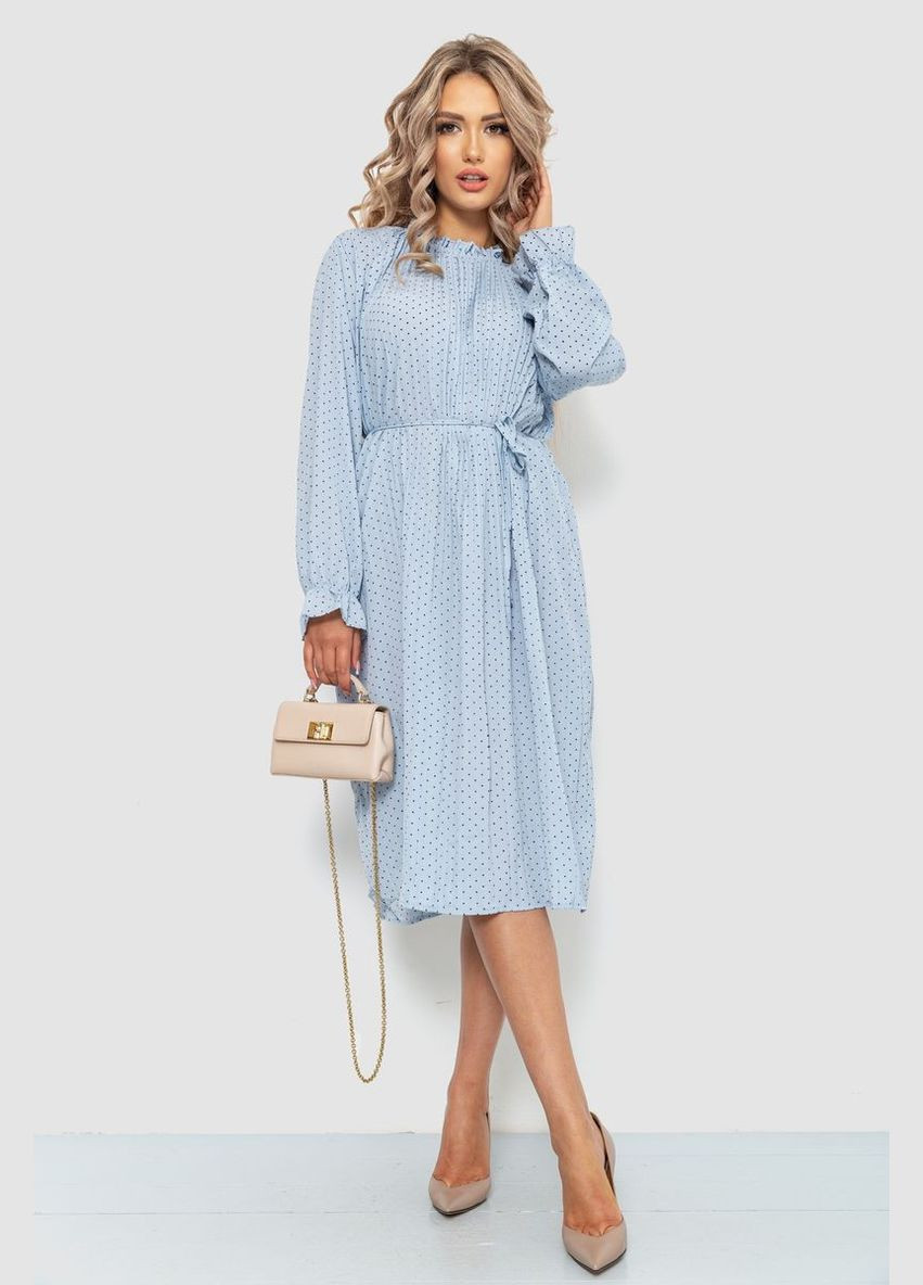 Блакитна сукня вільного крою шифонова, колір чорний, Ager