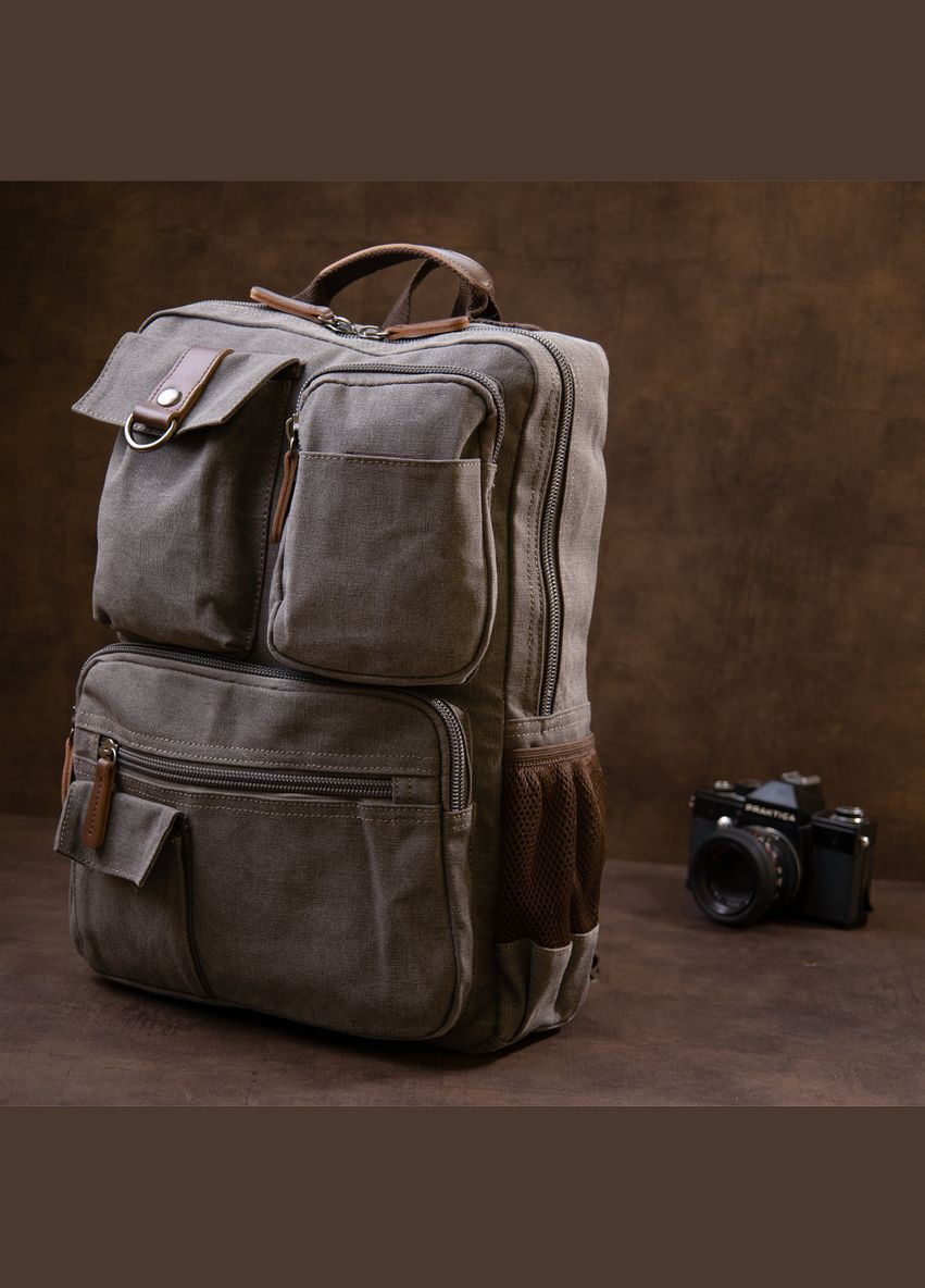 Рюкзак текстильный дорожный унисекс 20618 Серый Vintage (331910611)