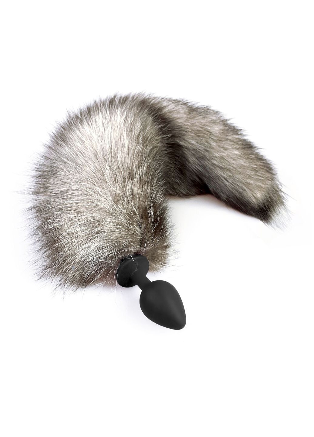 Силіконова анальна пробка з хвостом із натурального хутра size M Artctic fox Art of Sex (297587396)