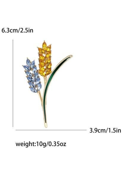 Брошь пшеница желто-голубая пополам, колоски, брошка символ Украины SHE (295012909)
