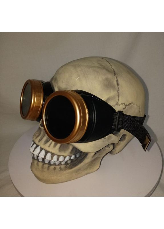 Маскарадні окуляри стимпанк із золотою оправою з чорними та прозорими лінзами+подарунок No Brand (362193920)