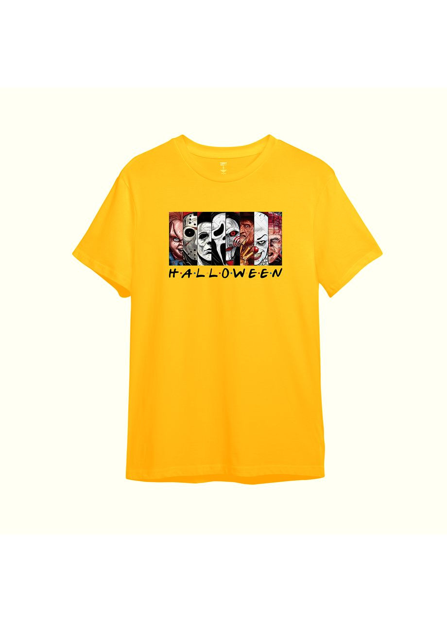 Помаранчева демісезонна дитяча футболка з принтом "фільми жахів" на halloween (10468200254) ТiШОТКА