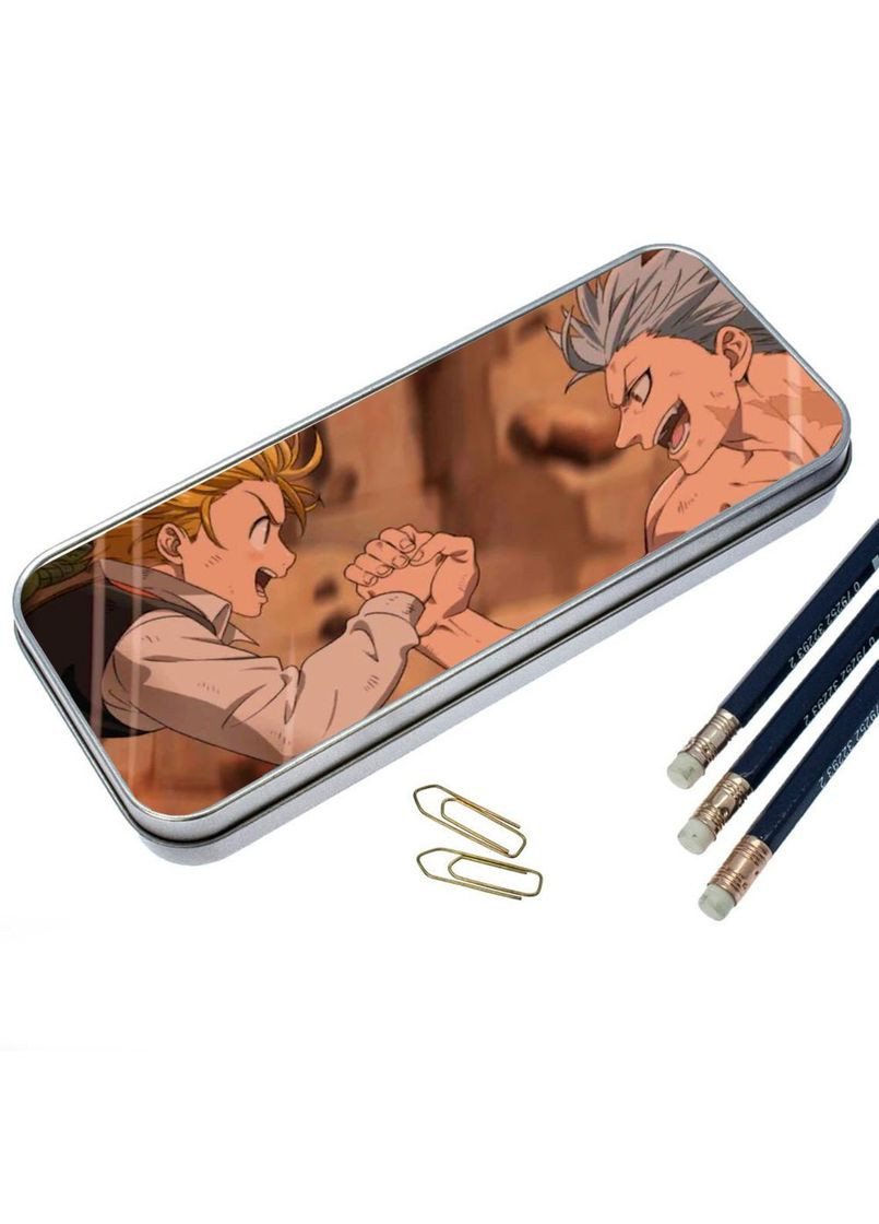 Органайзер для канцелярских принадлежностей металлический, кейс для мелочей Семь смертных грехов #004 7*18 см Silver No Brand (309160865)