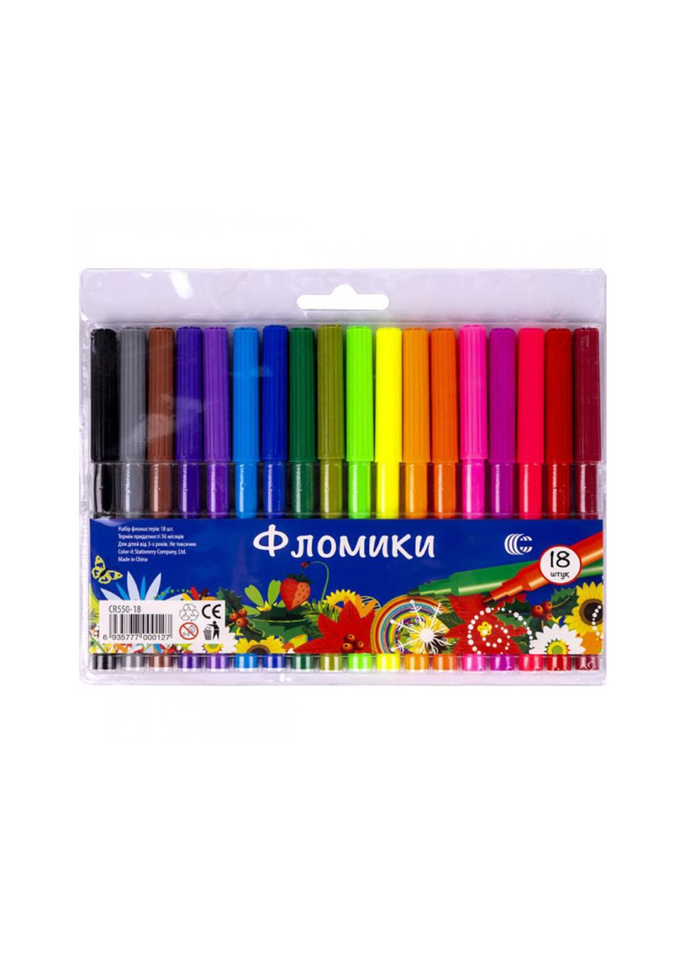 Дитячі Фломастери "Фломіки" COLOR-IT CR550-18 18 кольорів No Brand (354755840)