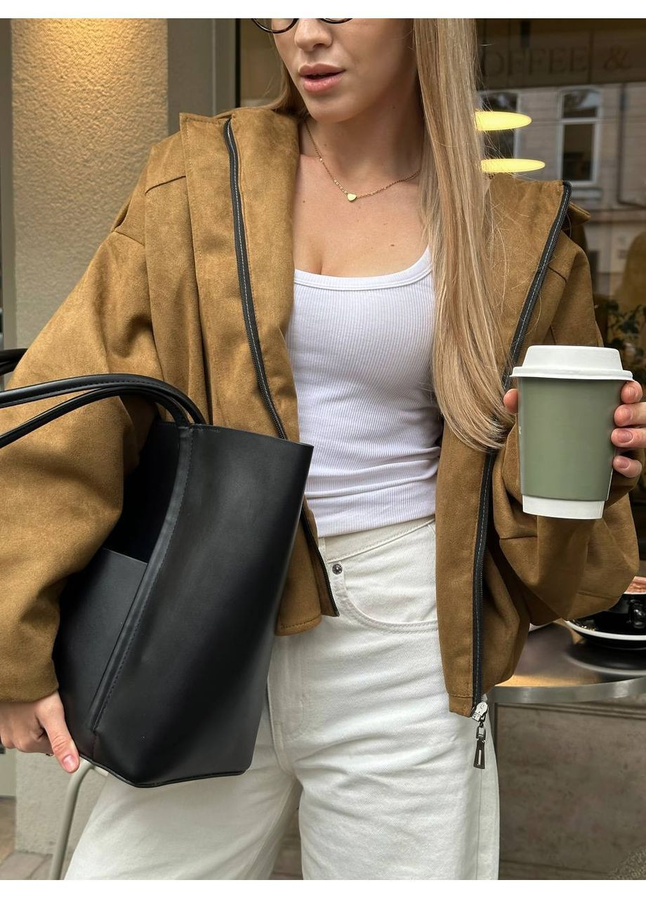 Стильный бомбер из замши Luna (361997110)