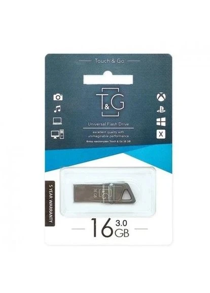 Флеш накопичувач USB 16Gb Metal TG114, Grey, USB 3.0 (TG114BK-16G3.0) TG114BK-16G3.0 T&G (395347833)