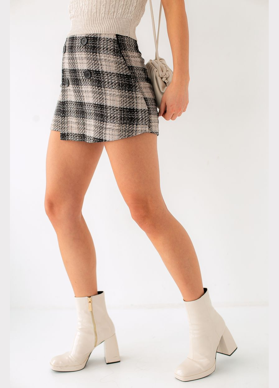 Юбка-шорты в клетку с пуговицами Liton (297057647)