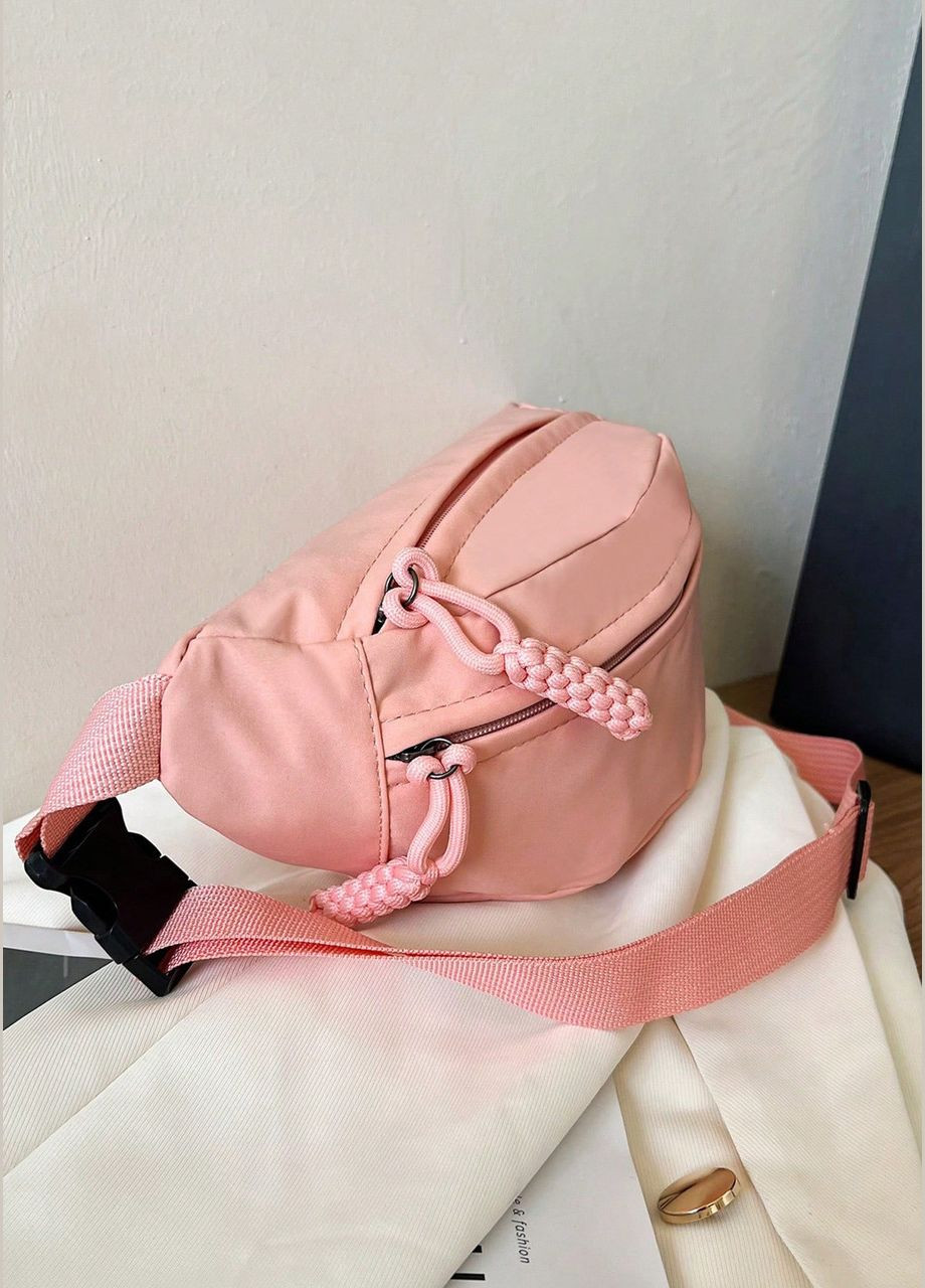 Бананка поясна сумка через плече рожева No Brand (303323027)