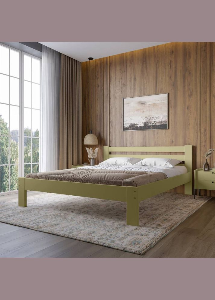 Полуторная деревянная кровать Бавария (RAL1020) 120х190 см (MBG-14830) Mebigrand (366027364)