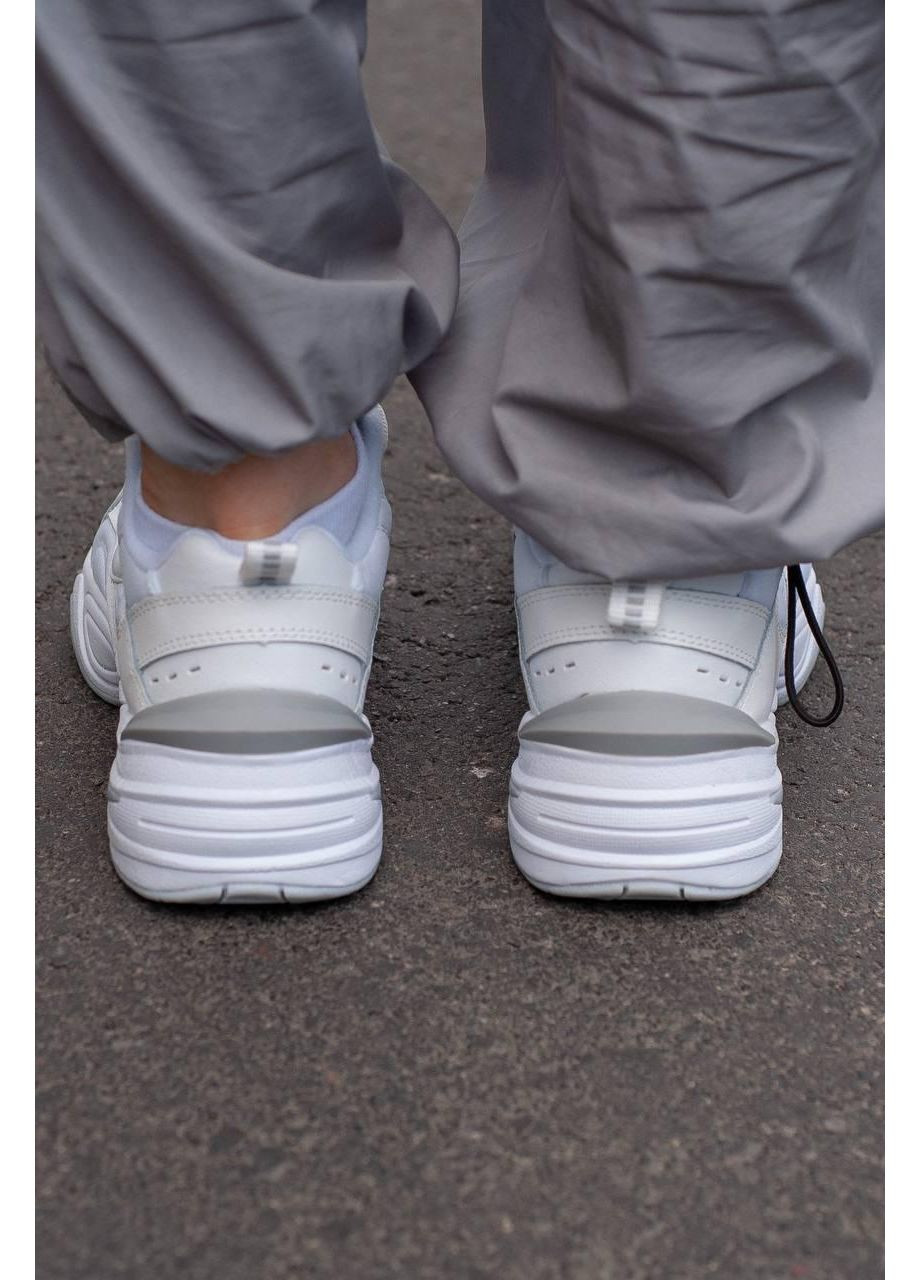 Білі Осінні кросівки чоловічі nike m2k tekno white big swoosh найк м2к текно No Brand