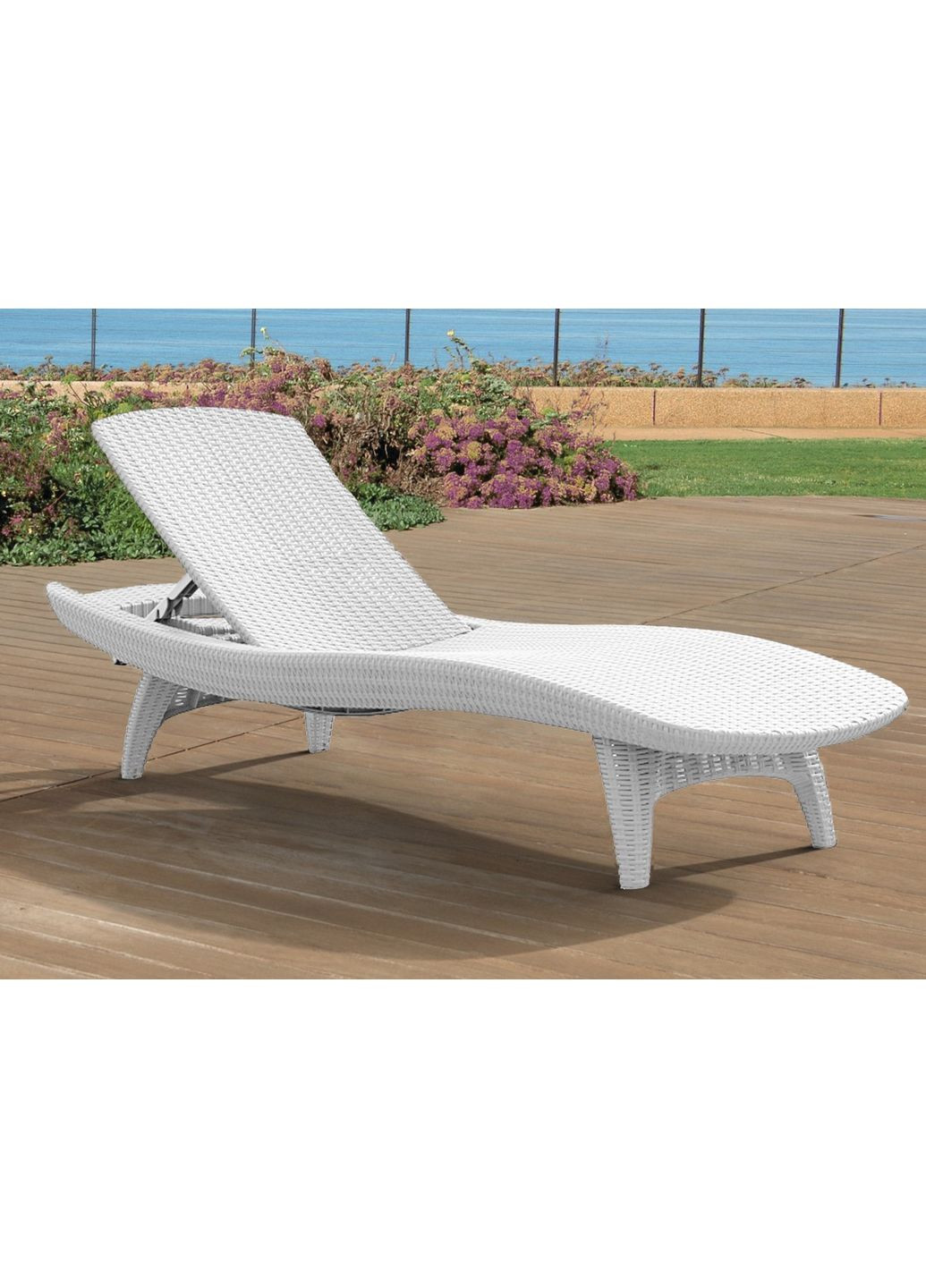 Шезлонг пластиковый Keter Pacific для отдыха у бассейна и на пляже лежак для загара ProDobro (367267378)