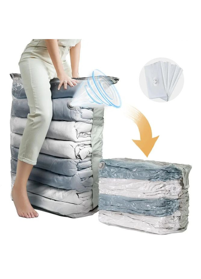 Набор 3 шт. вакуумные пакеты 70х100см многоразовые для одежды, вакуумный пакет для пылесоса No Brand (294841345)
