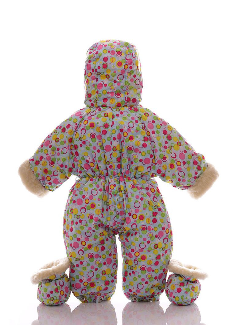 Комбінезон Трансформер на хутрі з принтом різнокольорових кружок блакитний 86 см (27488) BABYKROHA (315423757)