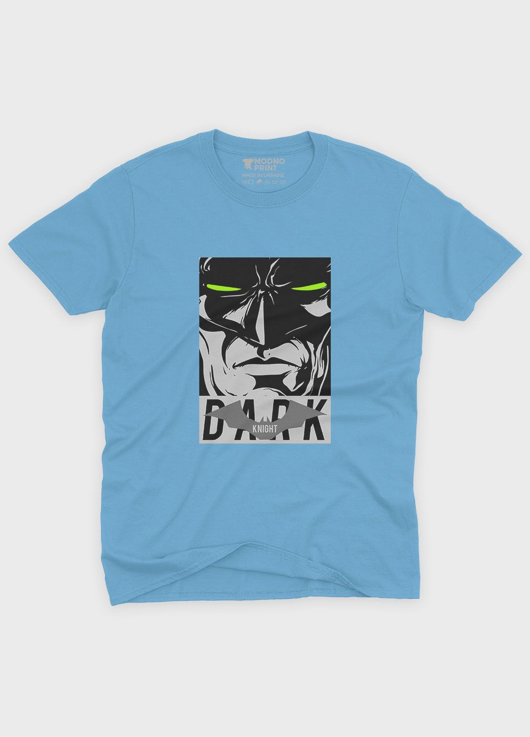 Блакитна демісезонна футболка для дівчинки з принтом супергероя - бетмен (ts001-1-lbl-006-003-029-g) Modno