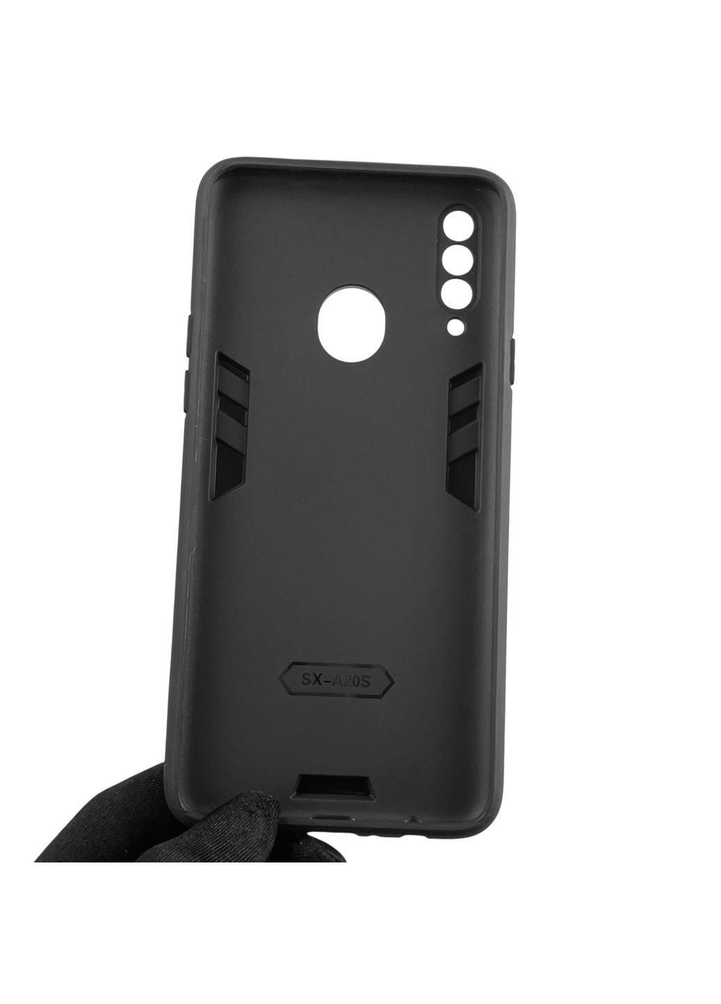 Чехол для телефона Galaxy A20S (SM-A207F) бронированный с кольцом-держателем на самсунг а20с чёрный Samsung (366229870)