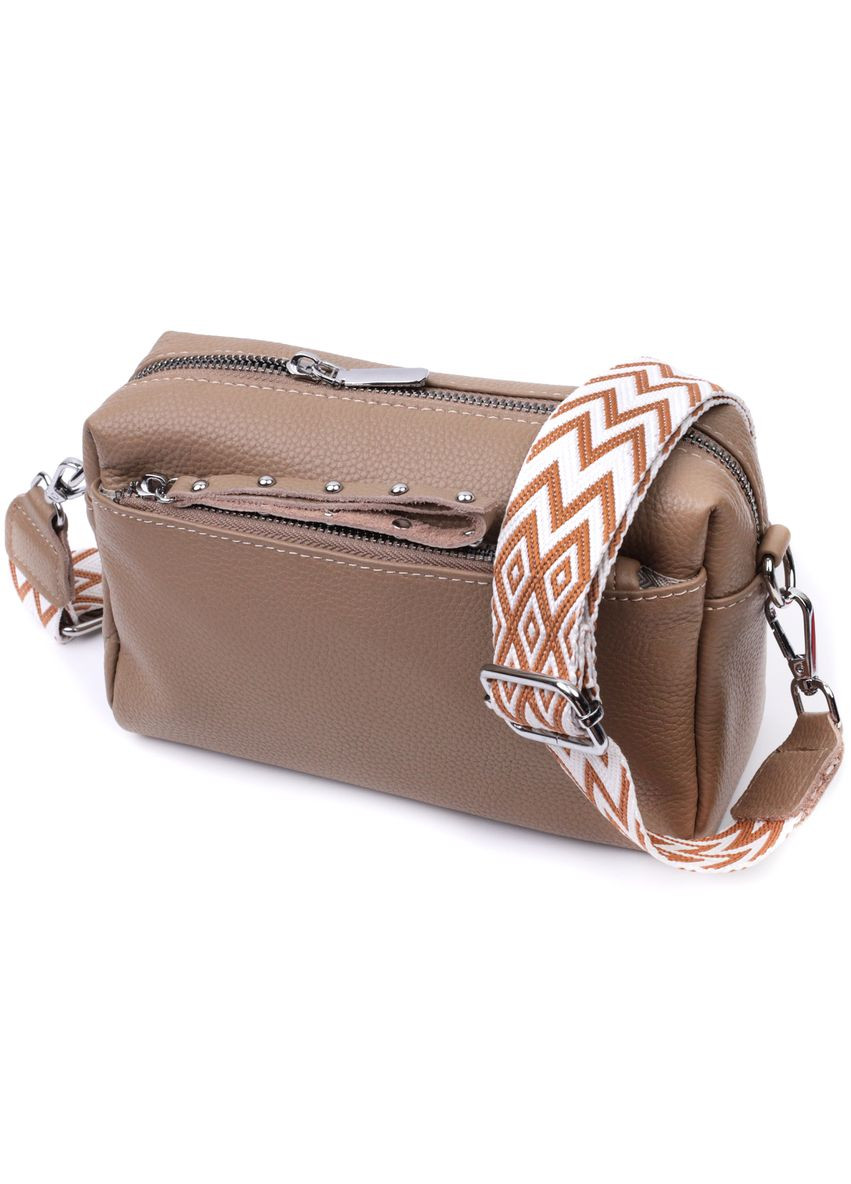 Сумка через плечо женская кожаная 22650 Бежевая Vintage (302009056)