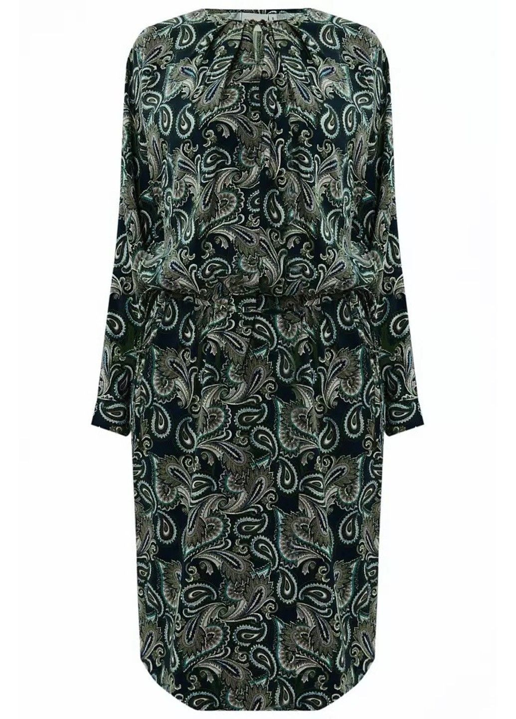 Зелена кежуал сукня a19-12083-524 а-силует Finn Flare з квітковим принтом