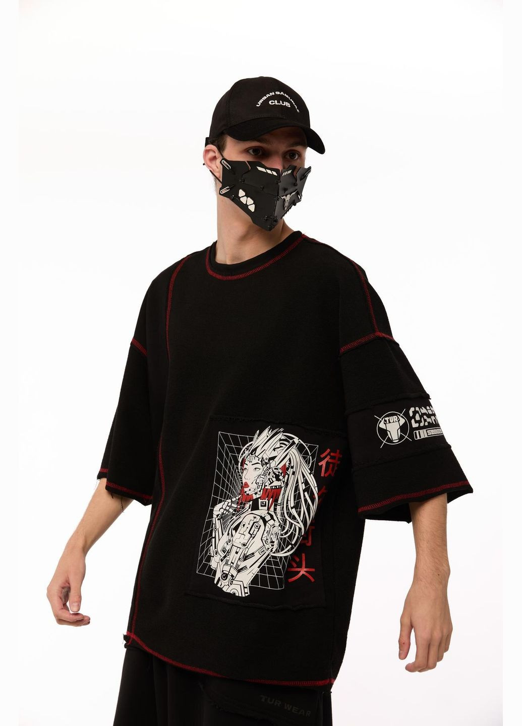 Чорна футболка sm-2419 ТУР