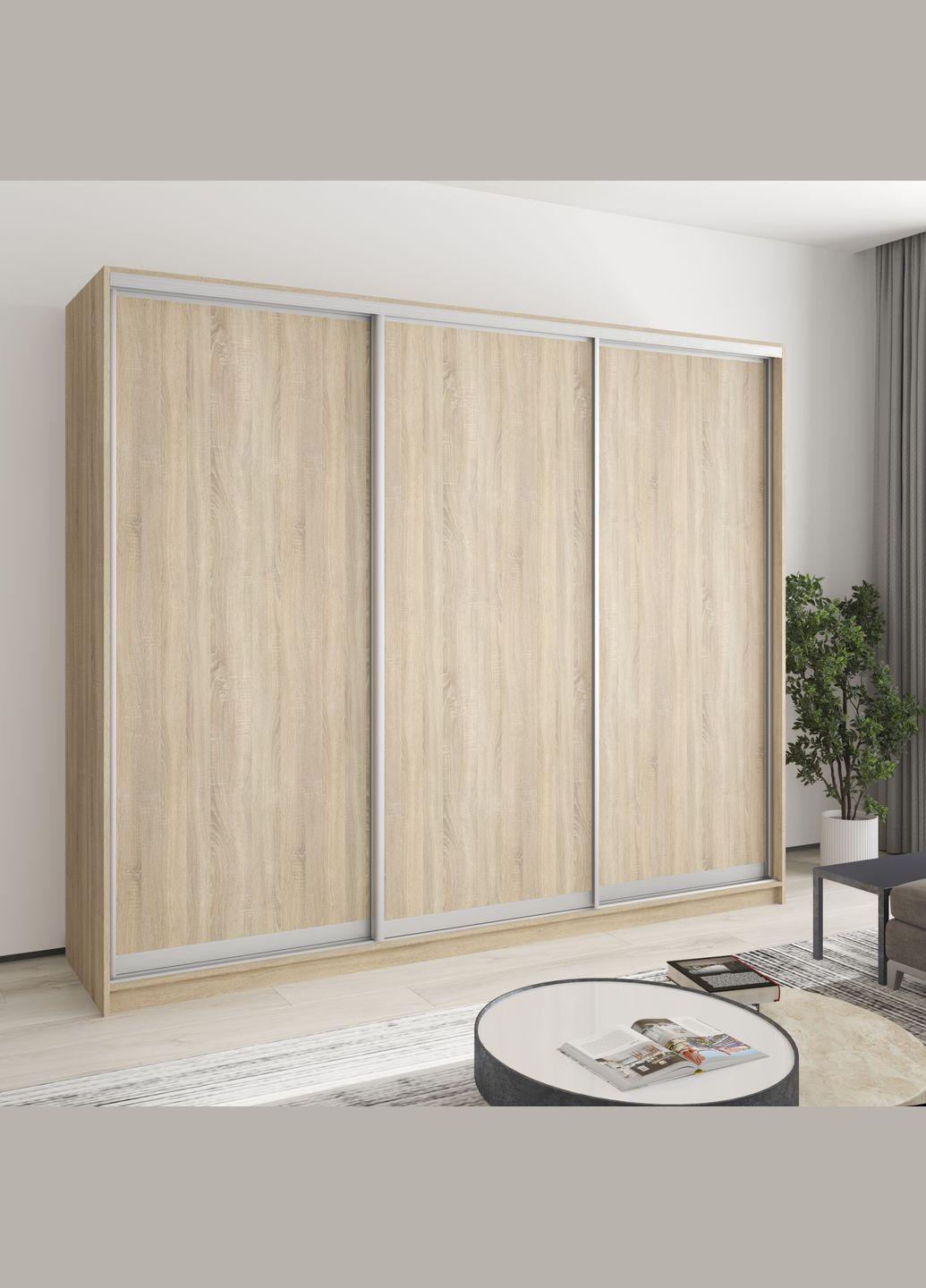 Шафа-купе тридверна Комбо AL 3ДСП 250x45x210 см (MBS-3165) MebelStar (346289705)