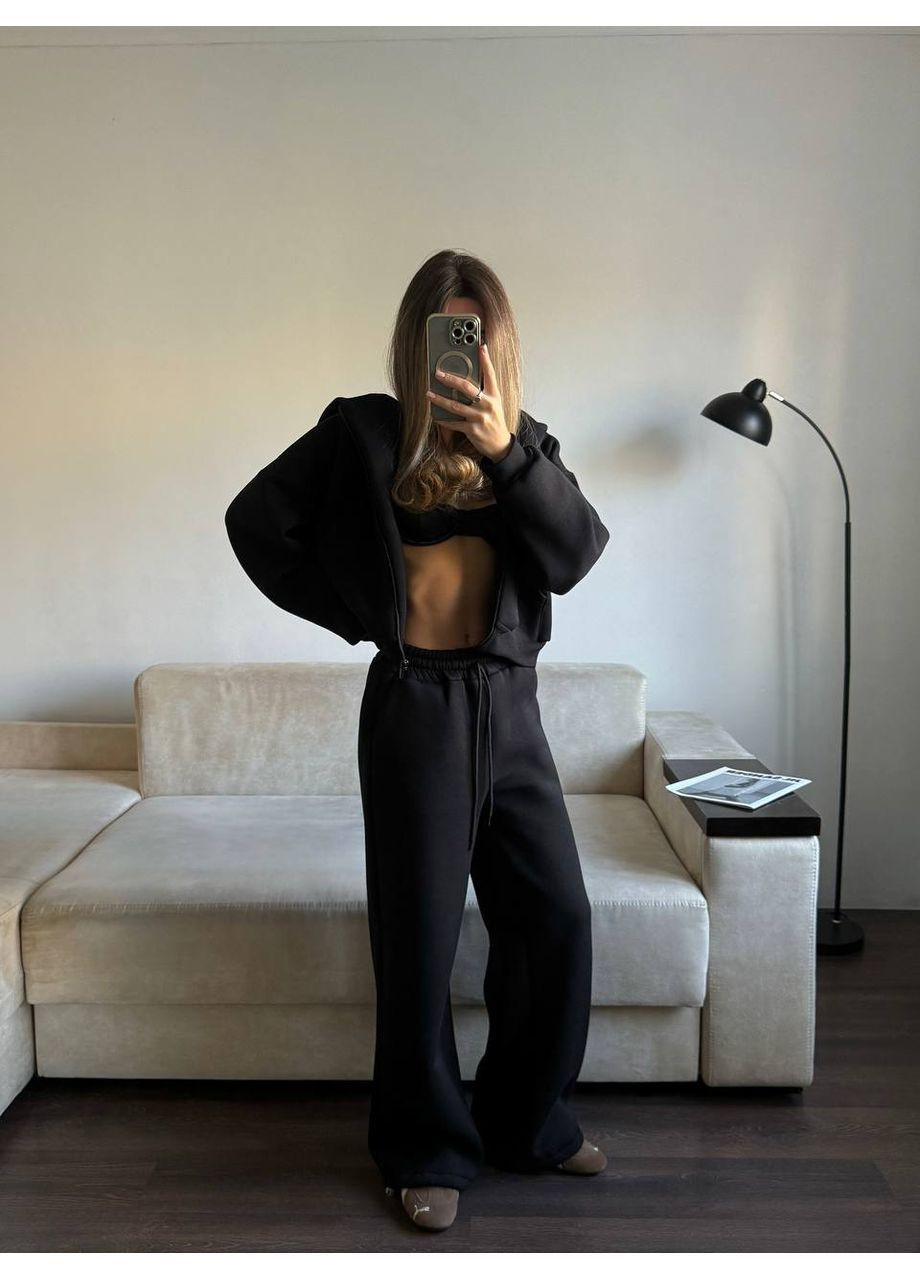 Женский утеплённый костюм трёхнитка No Brand Р1543-032 (370590799)