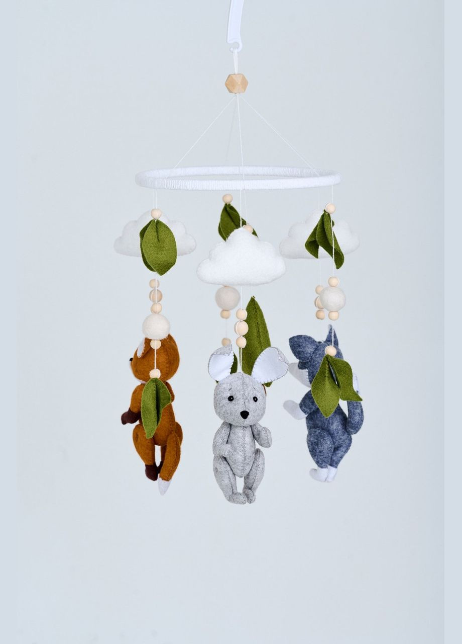 Дитячий мобіль на ліжечко для немовлят WooolyWool «Лісові звірятка» No Brand (342757949)