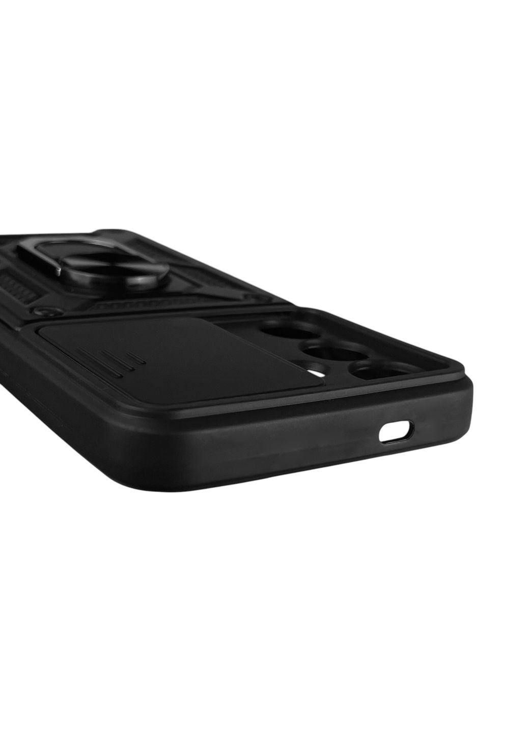 Чохол для Galaxy S24 (SM-S921B) броньований з кільцем-тримачем підставкою зі шторкою на самсунг с24 чорний rg1 Samsung (366232004)