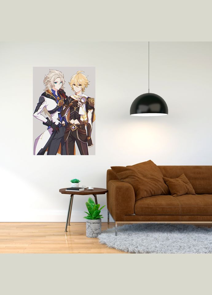 Плакат- із принтом Genshin Impact — комп'ютерна гра 3 A2 А0 Кавун постер (316210600)