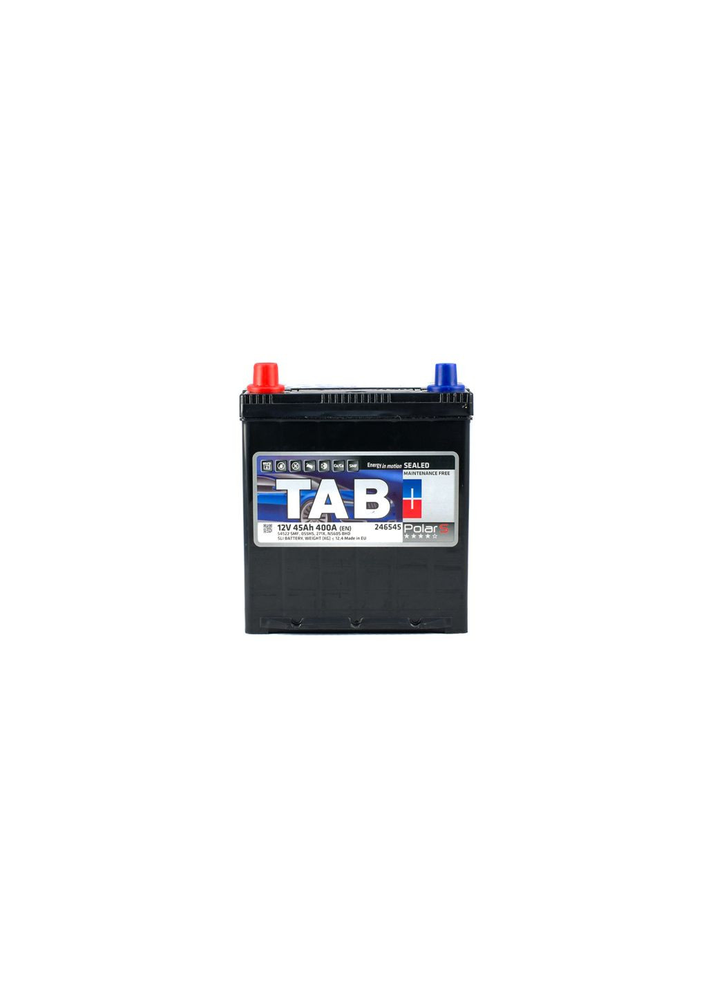 Аккумулятор автомобильный 45 Ah/12V Polar S Тонка клема Japan Min. (246 545) TAB 45 Ah/12V Polar S Тонка клема Japan Min. (369880253)