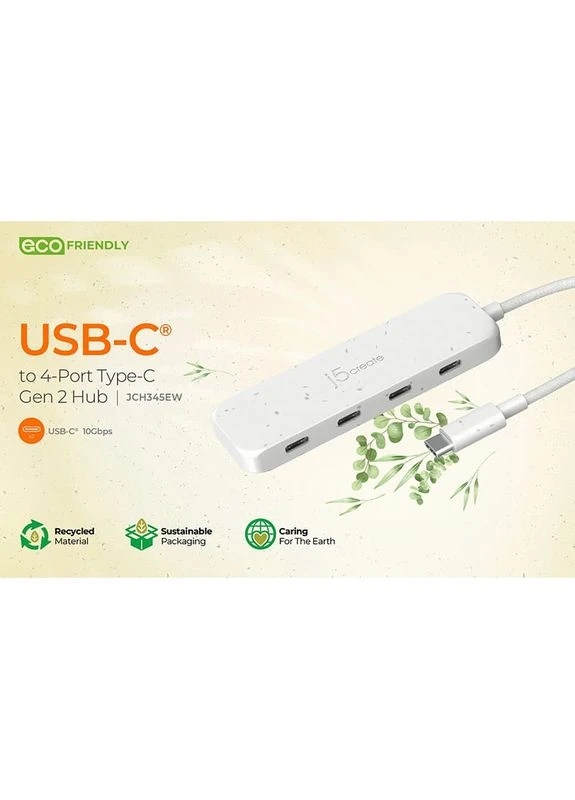 USB-хаб 4-in-1 Earth Rose (JCH345ER-N) J5create (370709952)