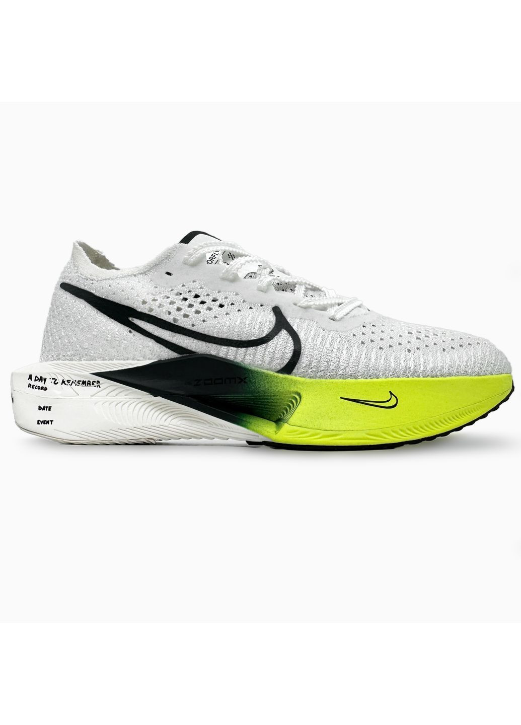 КРОССОВКИ ЖЕНСКИЕ NIKE AIR ZOOMX VAPORFLY 3 WHITE / GREEN НАЙК АИР ЗУМ ВАПОРФЛАЙ No Brand серые демисезоны (368884011)