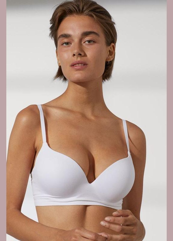 Білий бюстгальтер безшовний з пуш-ап H&M