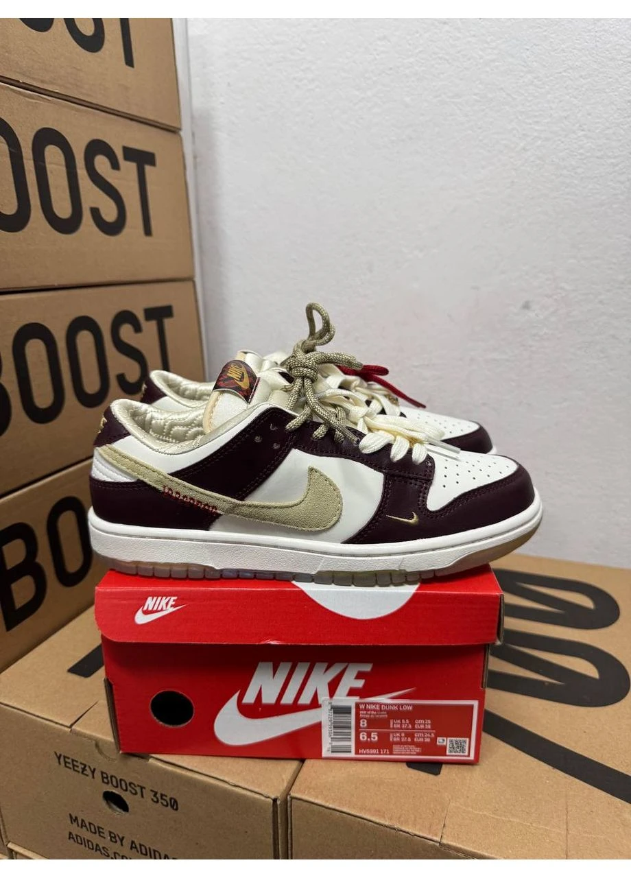 Білі кросівки чоловічі nike dunk lx white/maroon найк данк білі демісезон No Brand