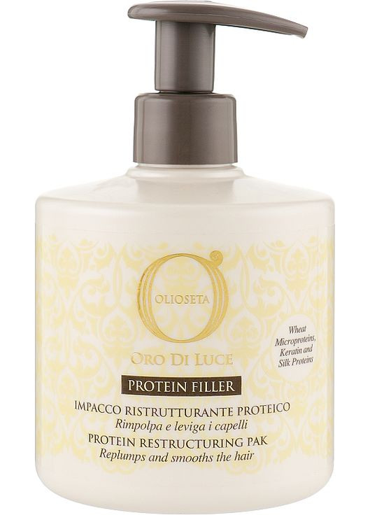 Липидная маска "Протеиновый филлер для волос" Olioseta Oro Di Luce Impacco 250ml (999689-128538) Barex (368662741)