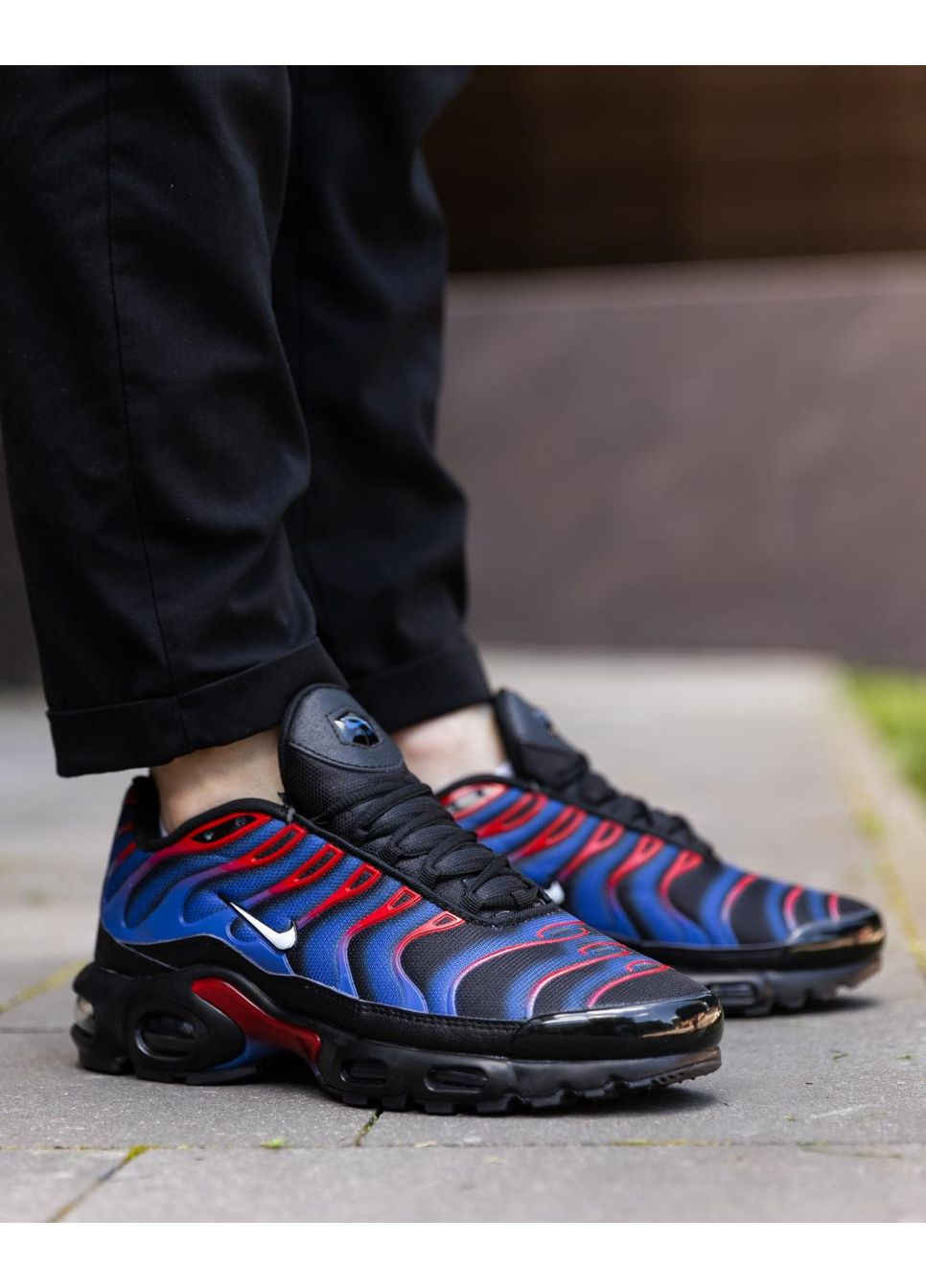 Чорні Осінні кросівки чоловічі nike air max plus tn spider man найк аір макс тн плюс No Brand