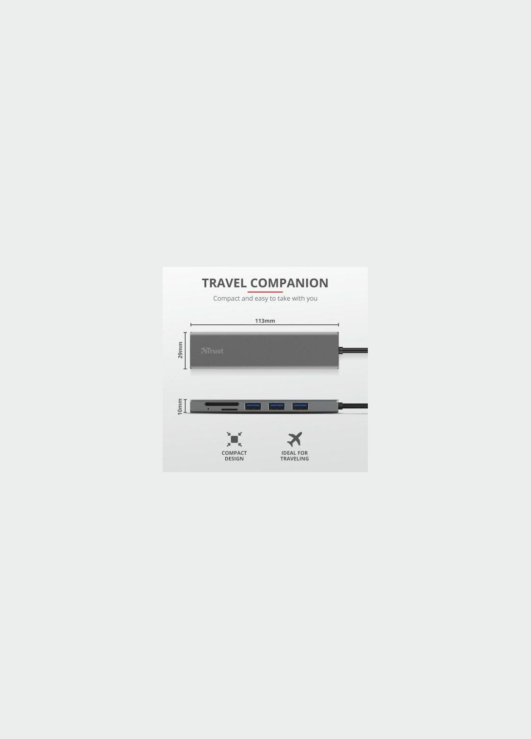Концентратор (24191_TRUST) Trust HALYX FAST 3USB+CARD READER USB-C ALUMINIUM (366645903)