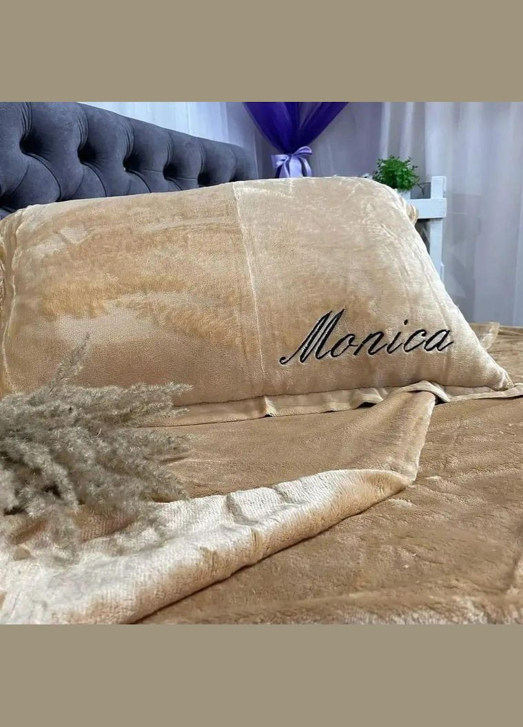 Постільна білизна велюрова євро 200x220 см рожевий (П4К-monika01-3) No Brand (306633230)