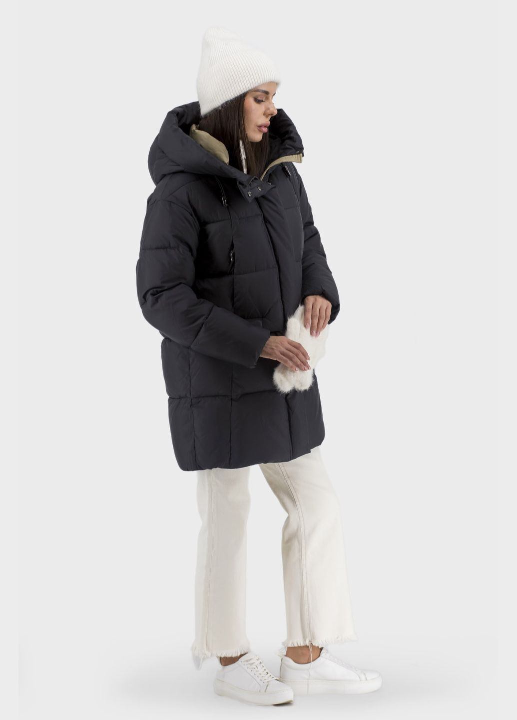 Чорний зимній Пуховик No Brand